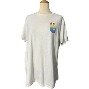 Old Navy Pride Graphic Shirt Soft Washed White Unisex Size L